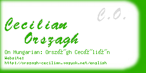 cecilian orszagh business card
